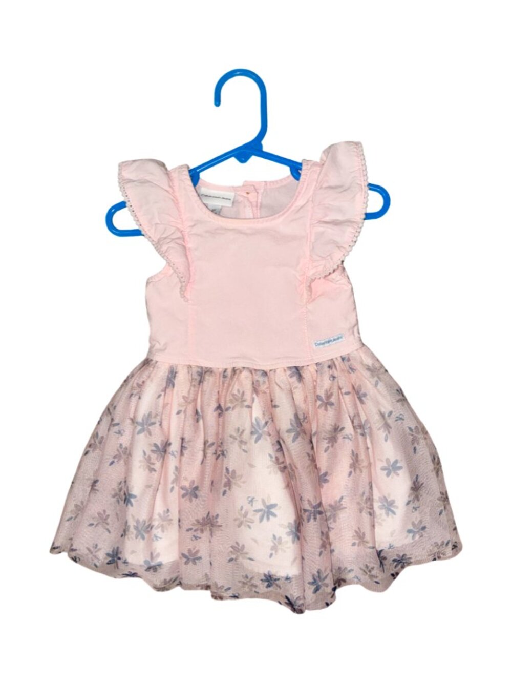 Sz.2T*Calvin Klein Jeans*Pink Denim Sleeveless Ruffled Tulle Dress
